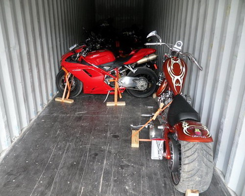 shipping motorcycles from USA to Europe UK Germany Italy via container service