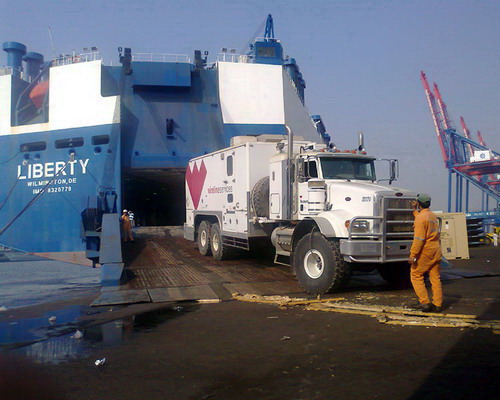 shipping trucks from USA to Africa Nigeria Saudi Arabia UAE